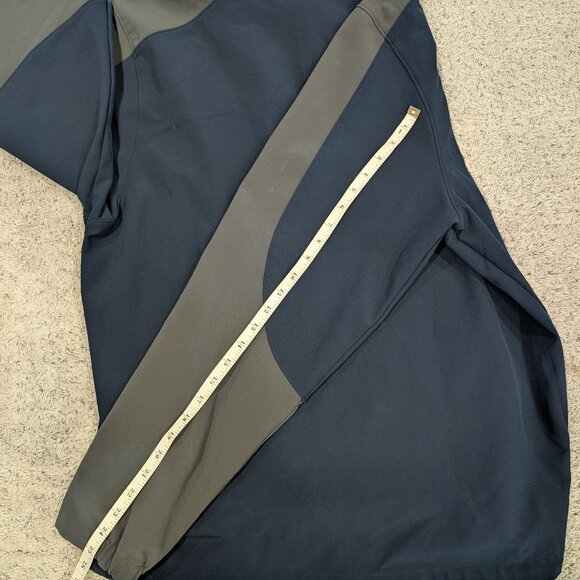 Black Diamond Jacket mens XL Navy Blue Gray Soft Shell Full Zip Pockets Fleece - Picture 9 of 10